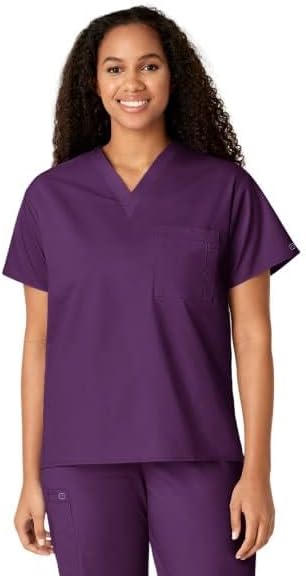 Wink WonderWORK Unisex V-Neck Scrub Top Eggplant