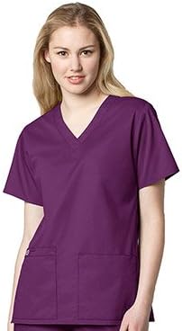Wink WonderWORK Women's V-Neck Scrub Top Grape