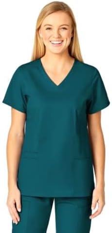 WINK WonderWORK Women's V-Neck Scrub Top Caribbean